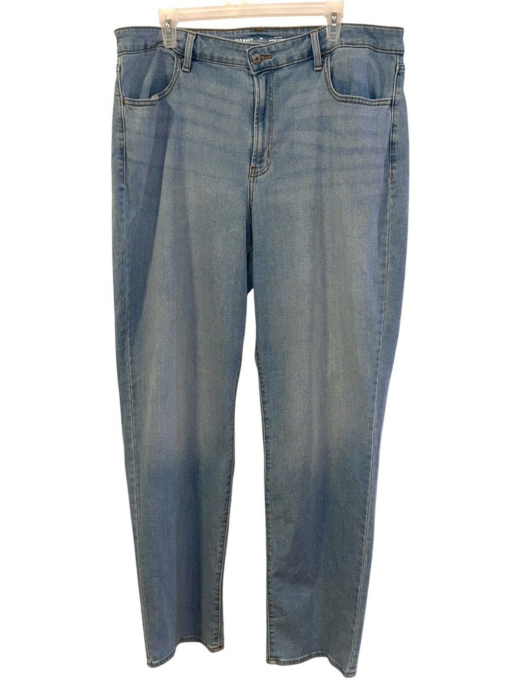 Old Navy Jeans High Rise Wow Loose Fit Size 18 Tall Light Wash 38" Waist